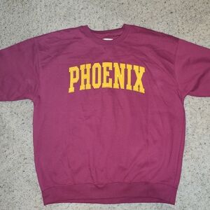 New York Popular Maroon "Phoenix” Embroidered Sweatshirt Size XL